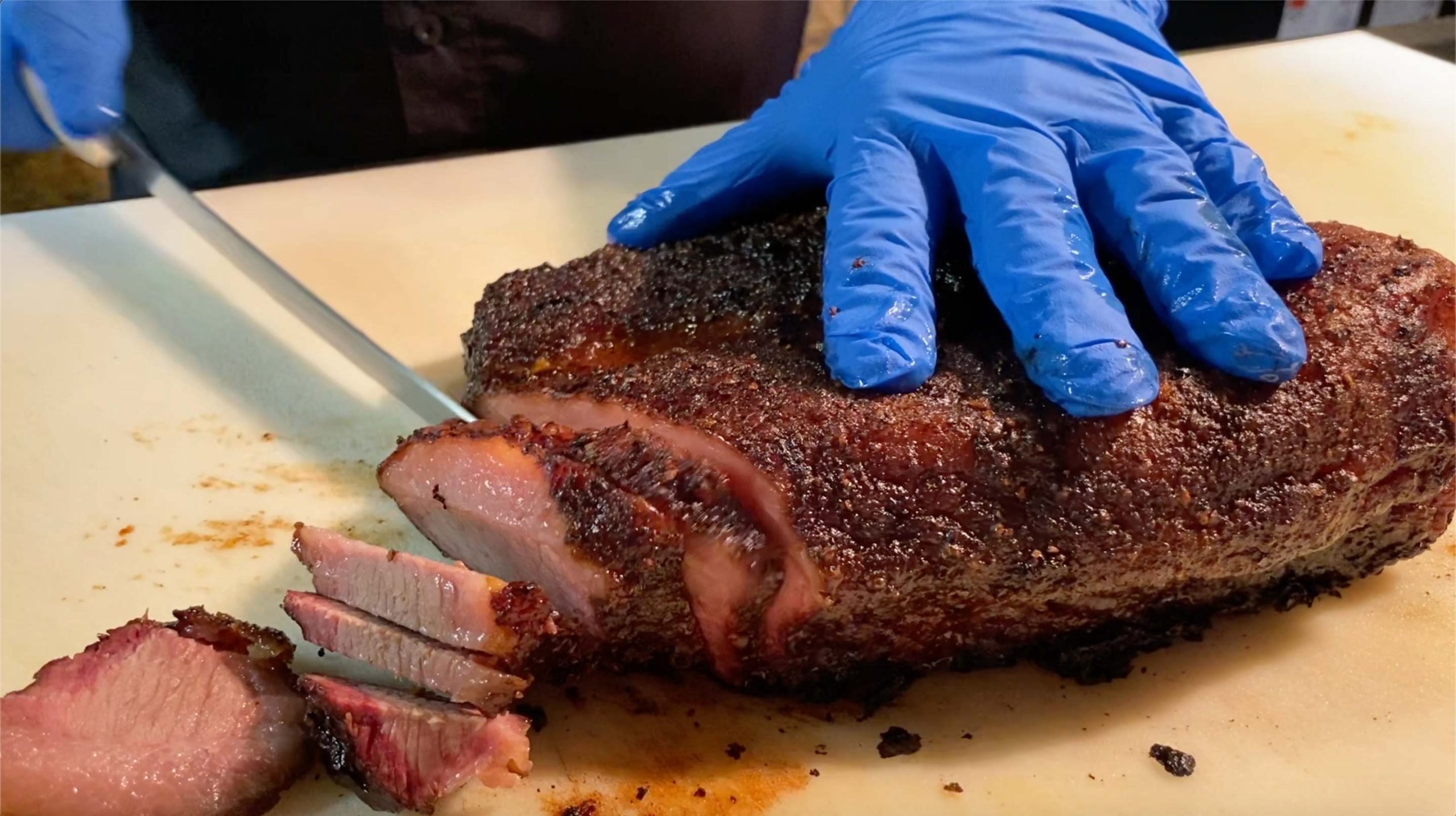 How to cut a brisket - an image of brisket cutting